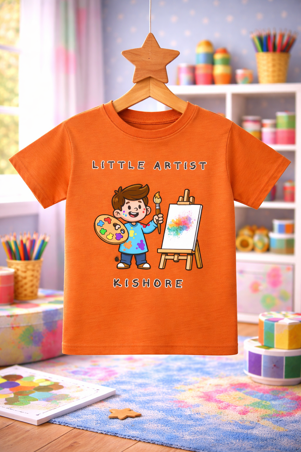 Little Artist Custom Kids Name Tee for Boys