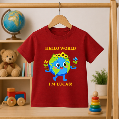 Hello World Custom Kids Name Tee