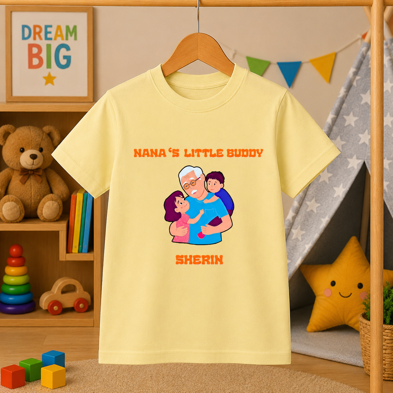 Nana's Little Buddy Custom Kids Name Tee