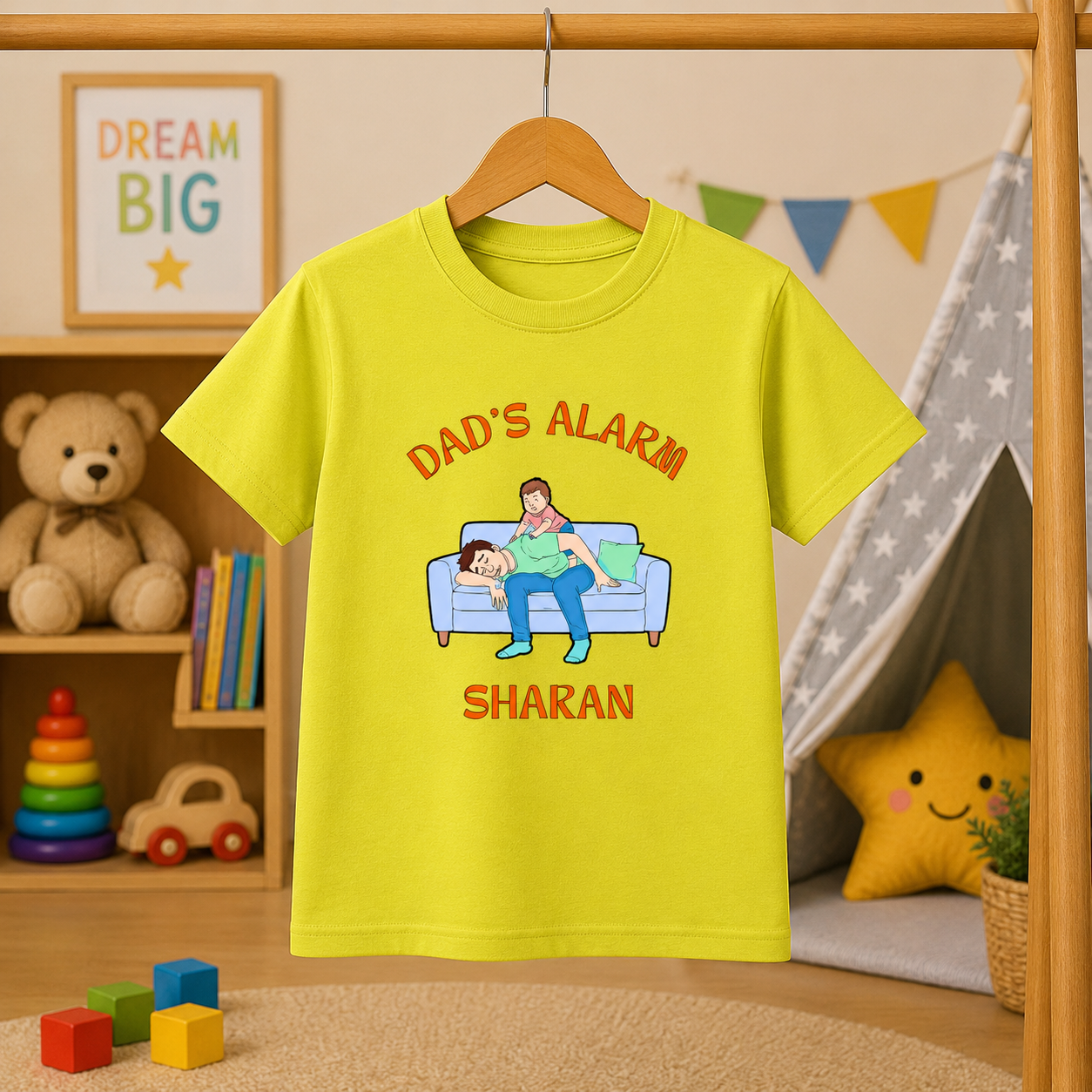 Dad’s Alarm Custom Kids Name Tee