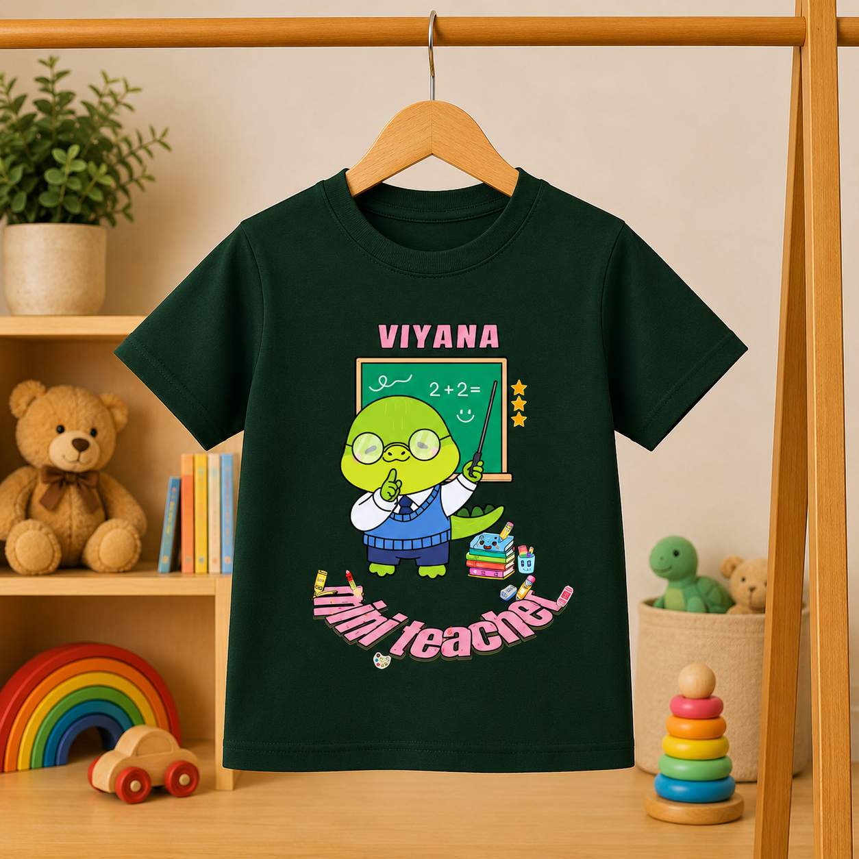 Mini Teacher Custom Kids Name Tee