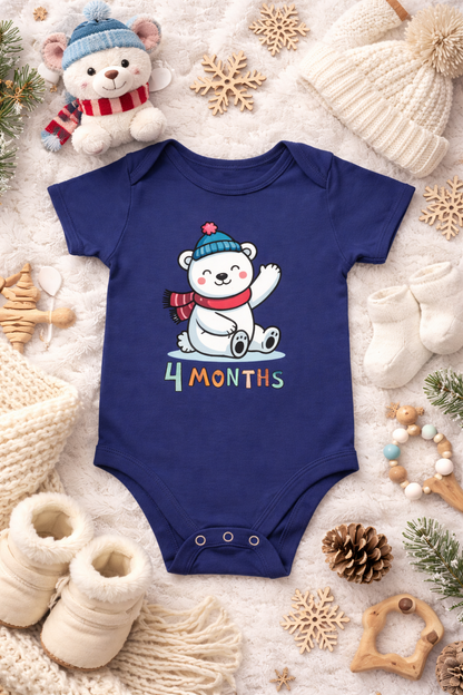 Little Polar Bear – 4 Month Baby Milestone Romper