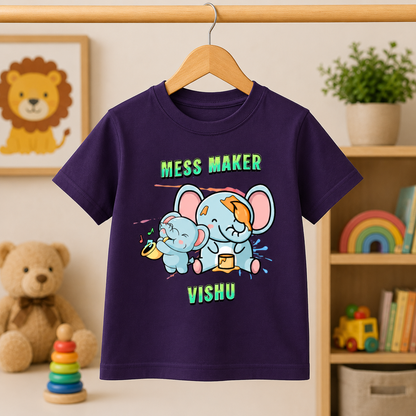 Mess Maker Custom Kids Name Tee