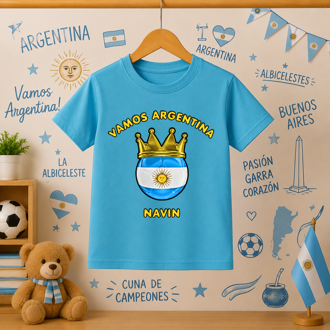 Argentina Custom Kids Name Tee