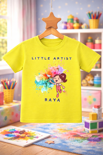 Little Artist Custom Kids Name Tee for Girls