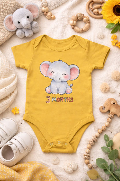 Little Elephant – 3 Month Baby Milestone Romper