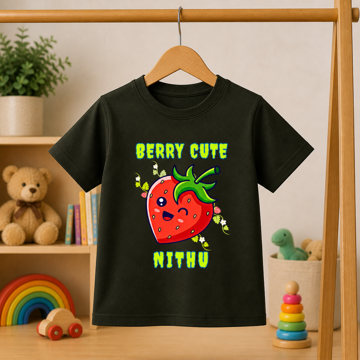 Berry Cute Custom Kids Name Tee