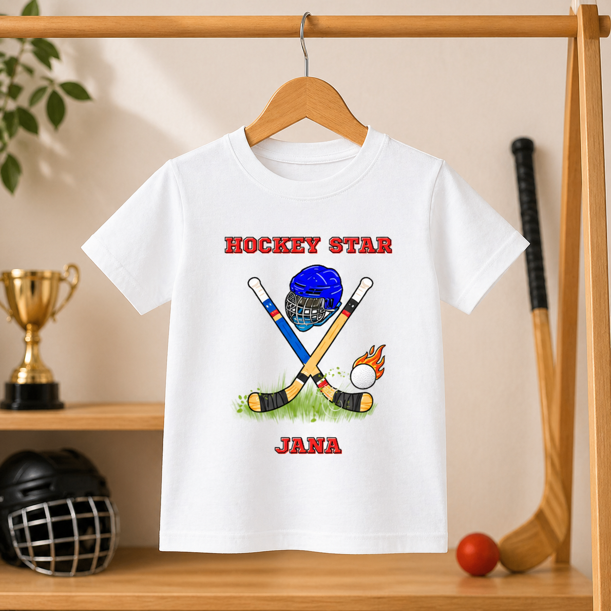 Hockey Star Custom Kids Name Tee