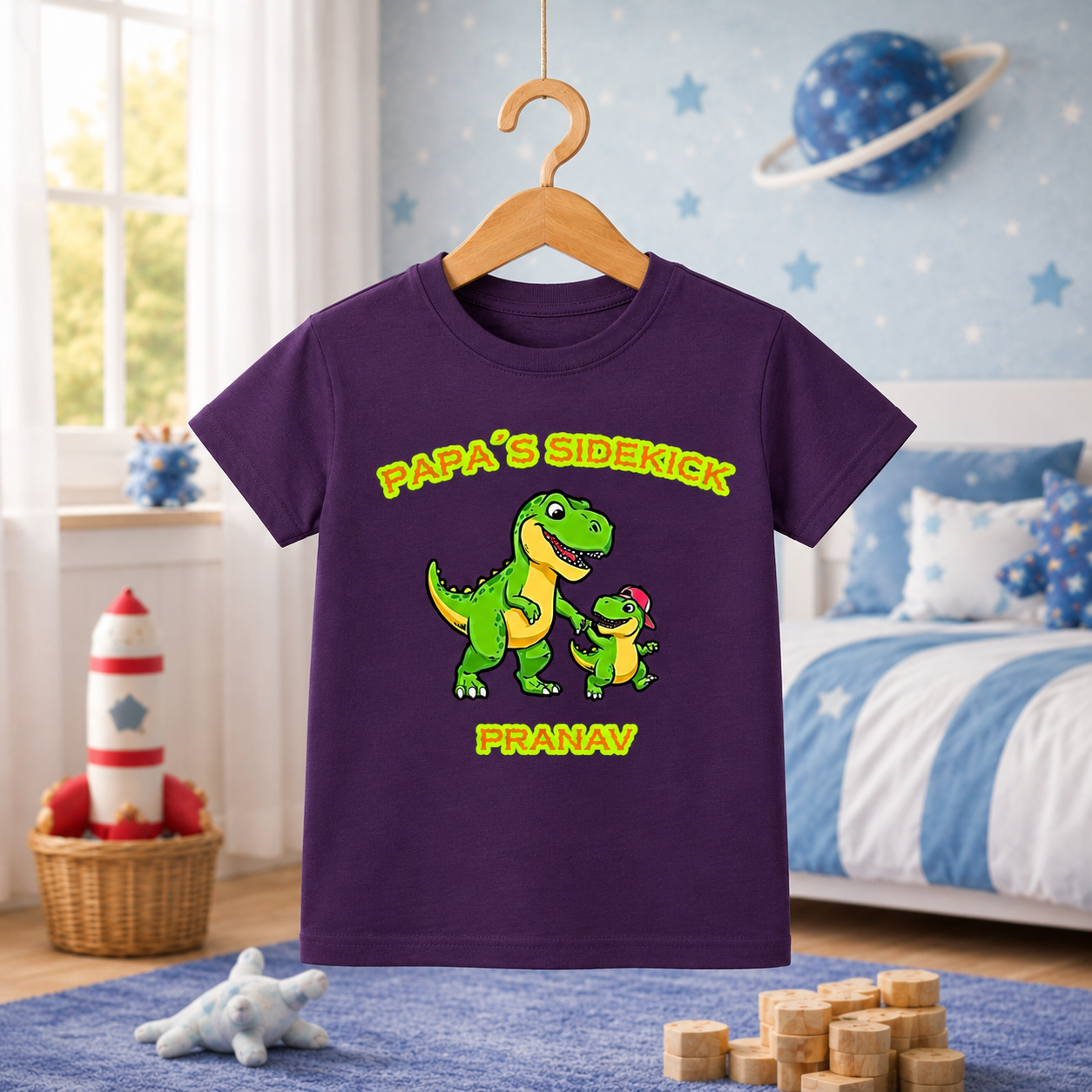 Papa’s Sidekick Custom Kids Name Tee