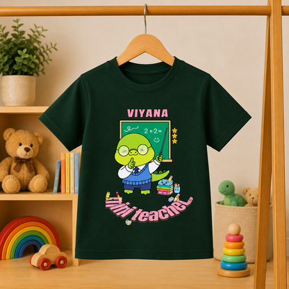 Mini Teacher Custom Kids Name Tee