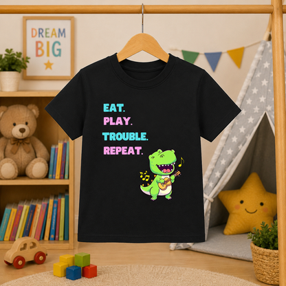 Eat Play Trouble Repeat Kids Tee
