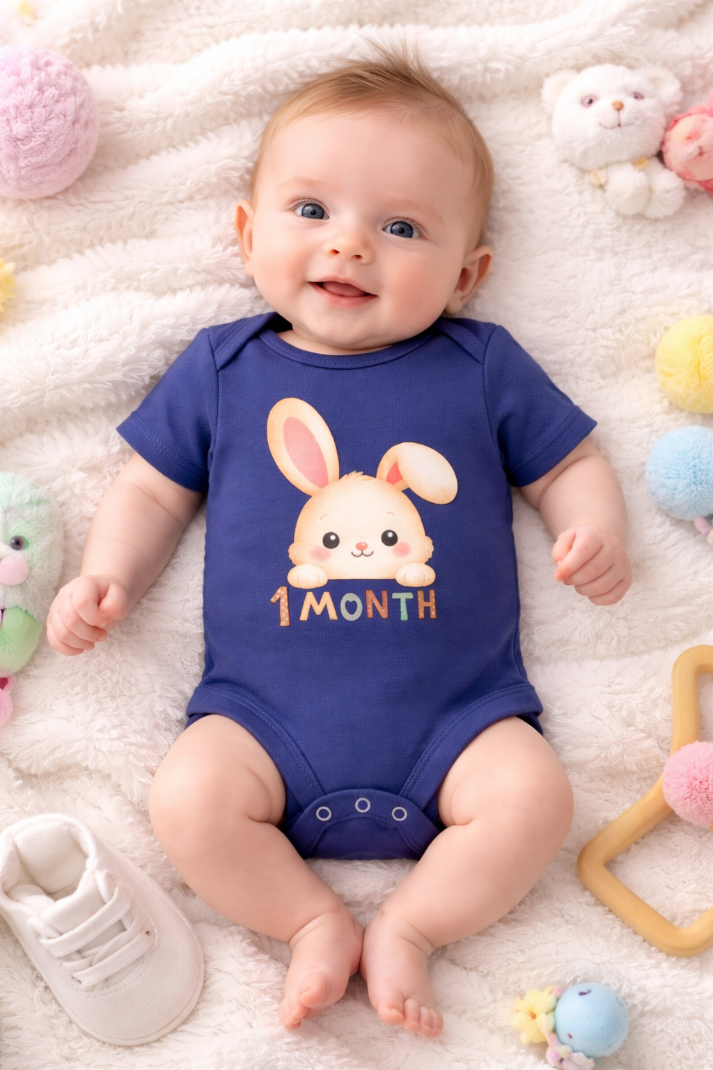 Little Bunny – 1 Month Baby Milestone Romper