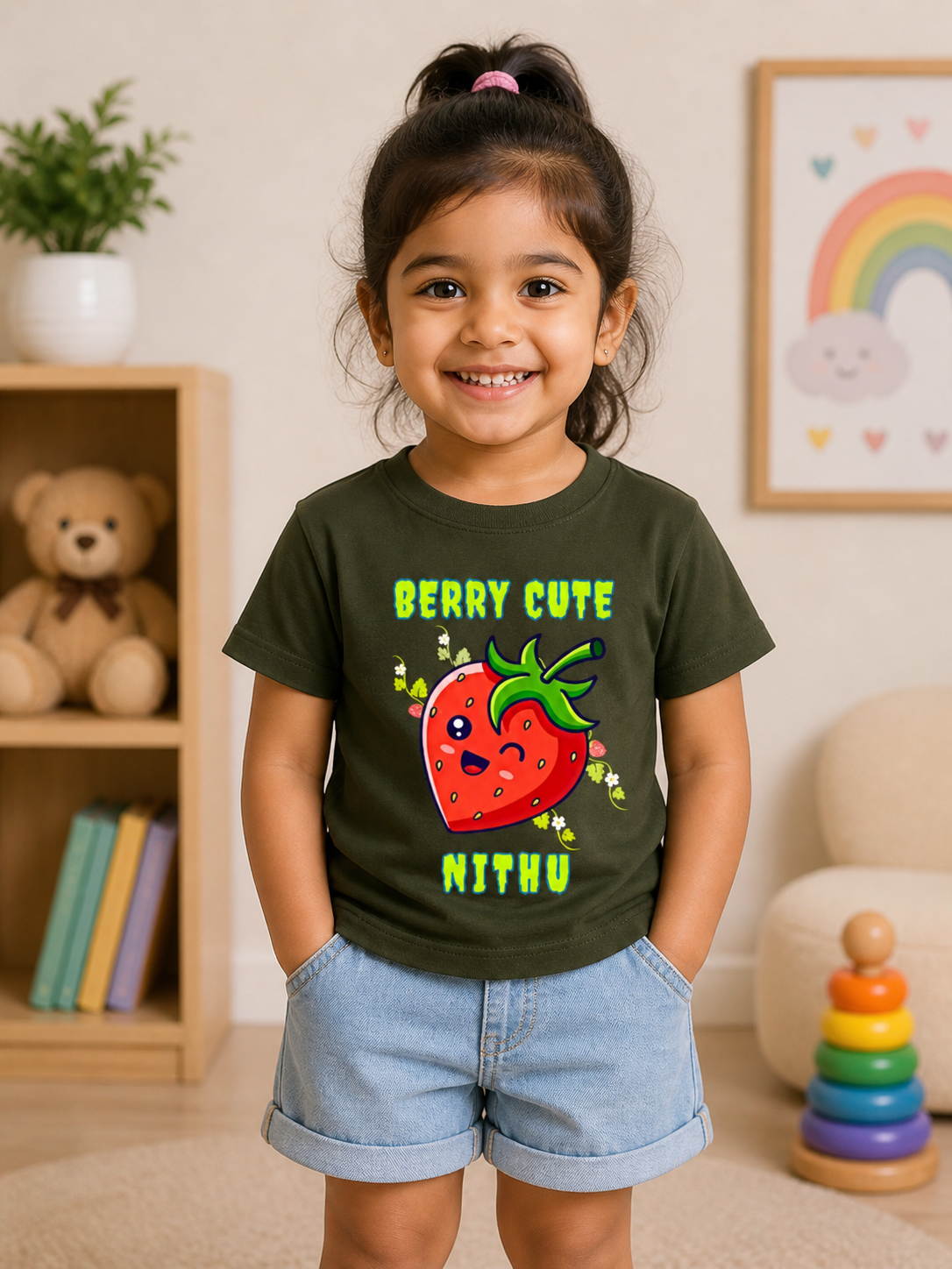 Berry Cute Custom Kids Name Tee