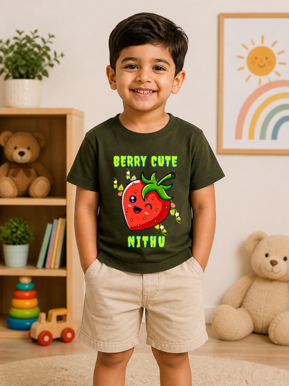 Berry Cute Custom Kids Name Tee