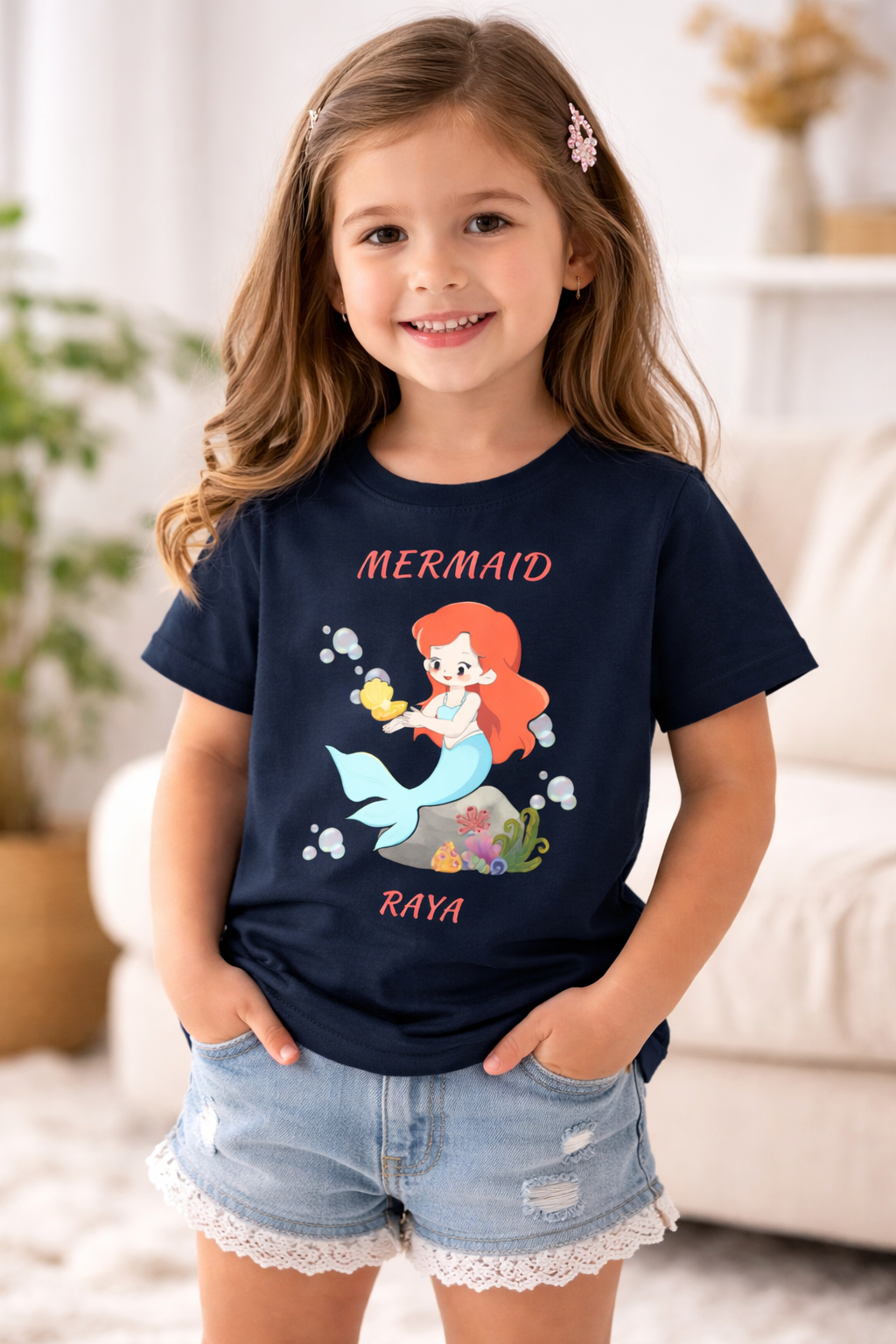 Mermaid Custom Kids Name Tee