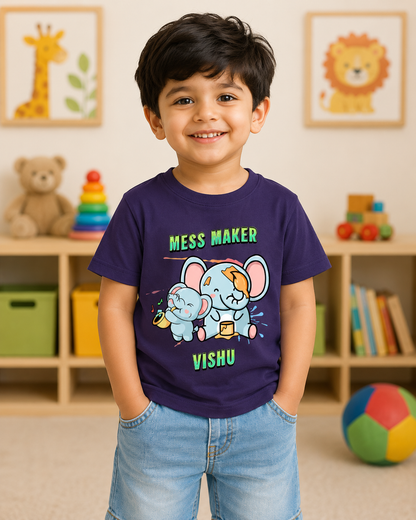 Mess Maker Custom Kids Name Tee