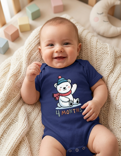 Little Polar Bear – 4 Month Baby Milestone Romper