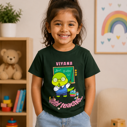 Mini Teacher Custom Kids Name Tee
