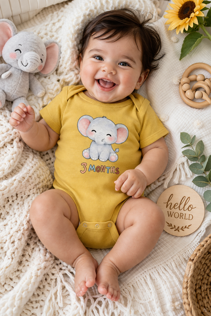 Little Elephant – 3 Month Baby Milestone Romper