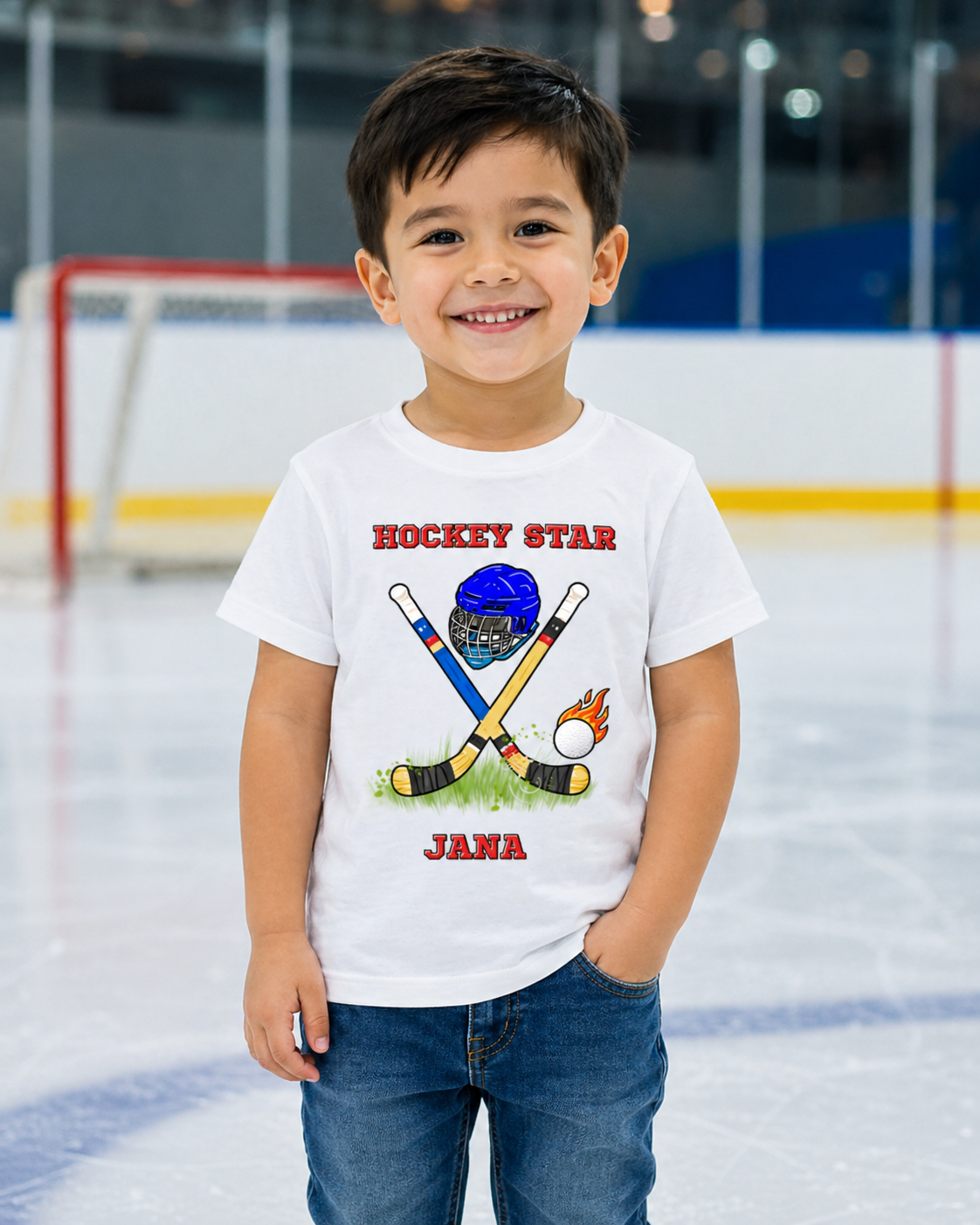 Hockey Star Custom Kids Name Tee