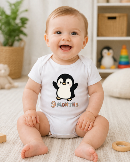 Little Penguin – 9 Month Baby Milestone Romper