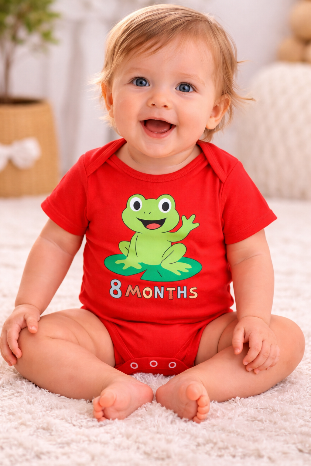 Happy Frog – 8 Month Baby Milestone Romper