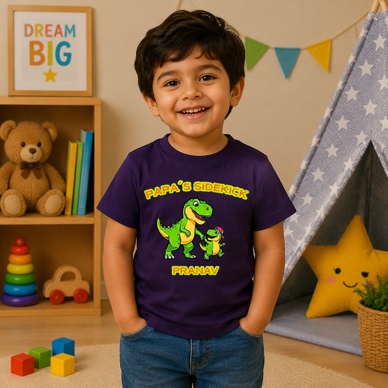 Papa’s Sidekick Custom Kids Name Tee