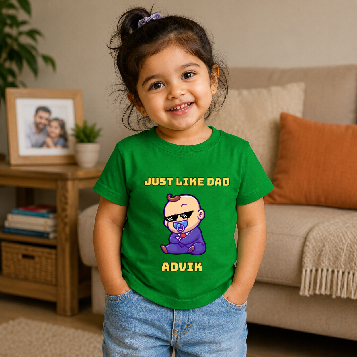 Just Like Dad Custom Kids Name Tee