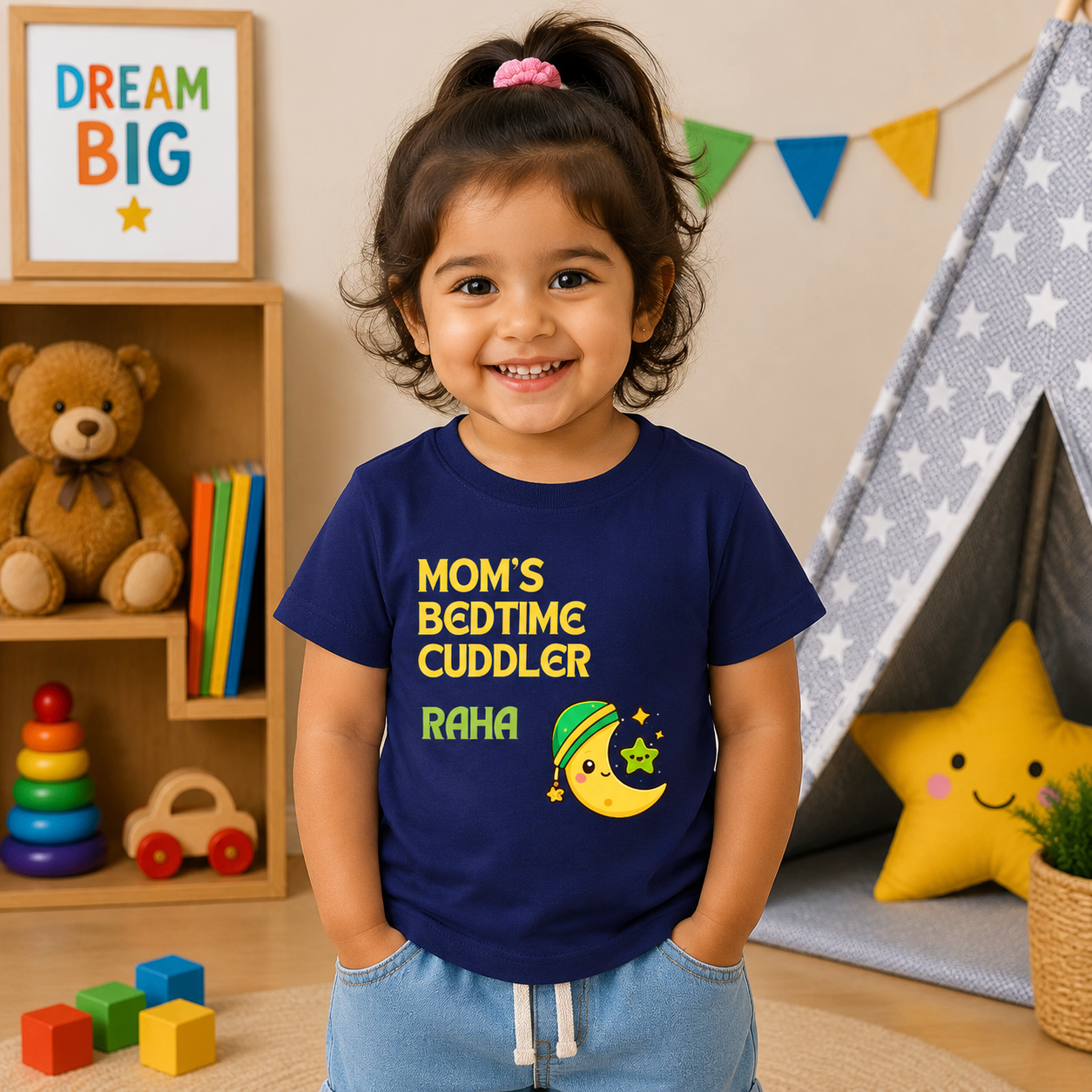 Mom's Bedtime Cuddler Custom Kids Name Tee