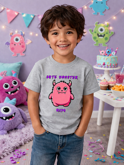 Cute Monster Custom Kids Name Tee