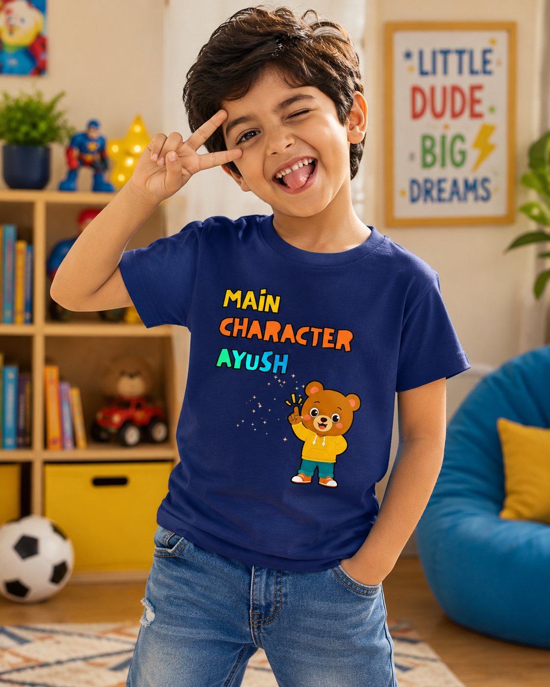 Main Character Custom Kids Name Tee