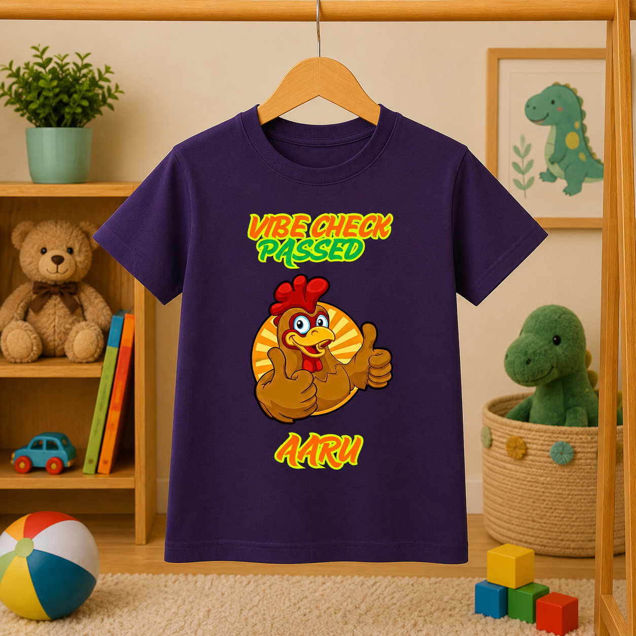 Vibe Check Passed Custom Kids Name Tee