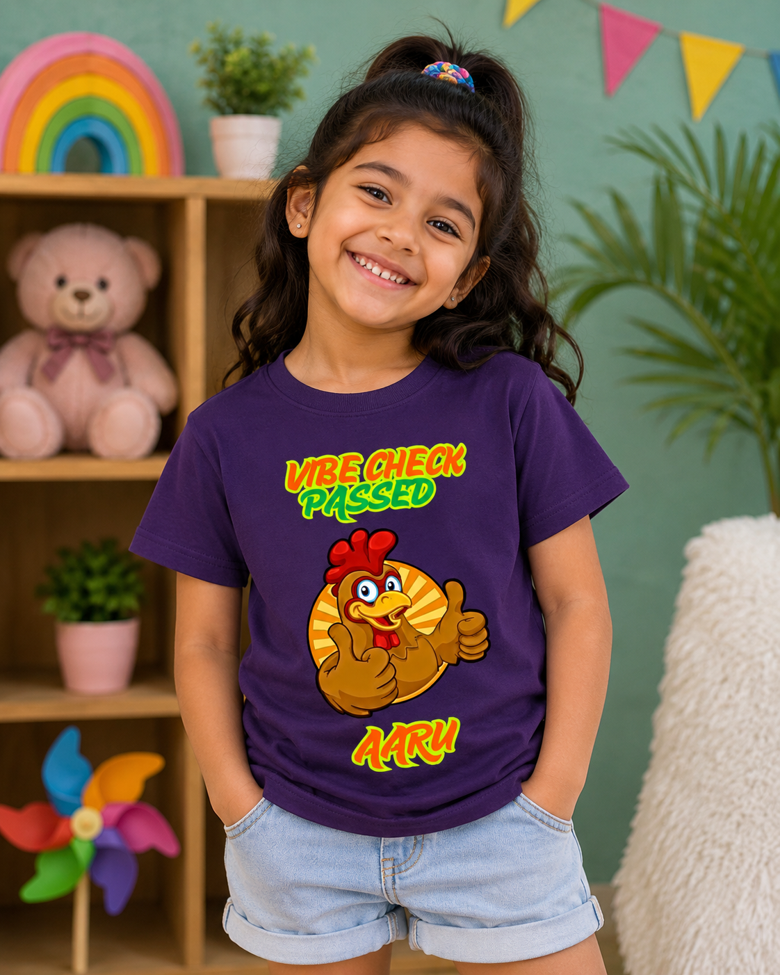 Vibe Check Passed Custom Kids Name Tee