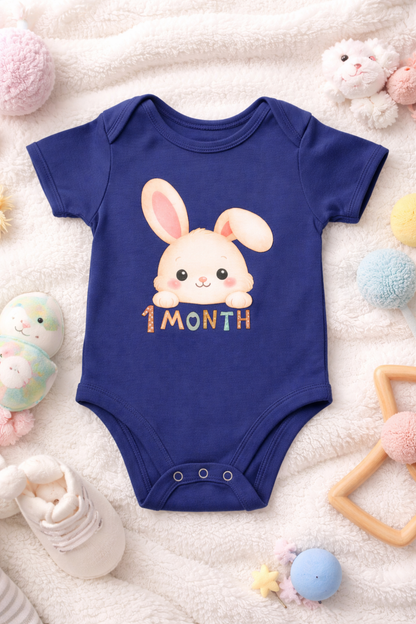 Little Bunny – 1 Month Baby Milestone Romper