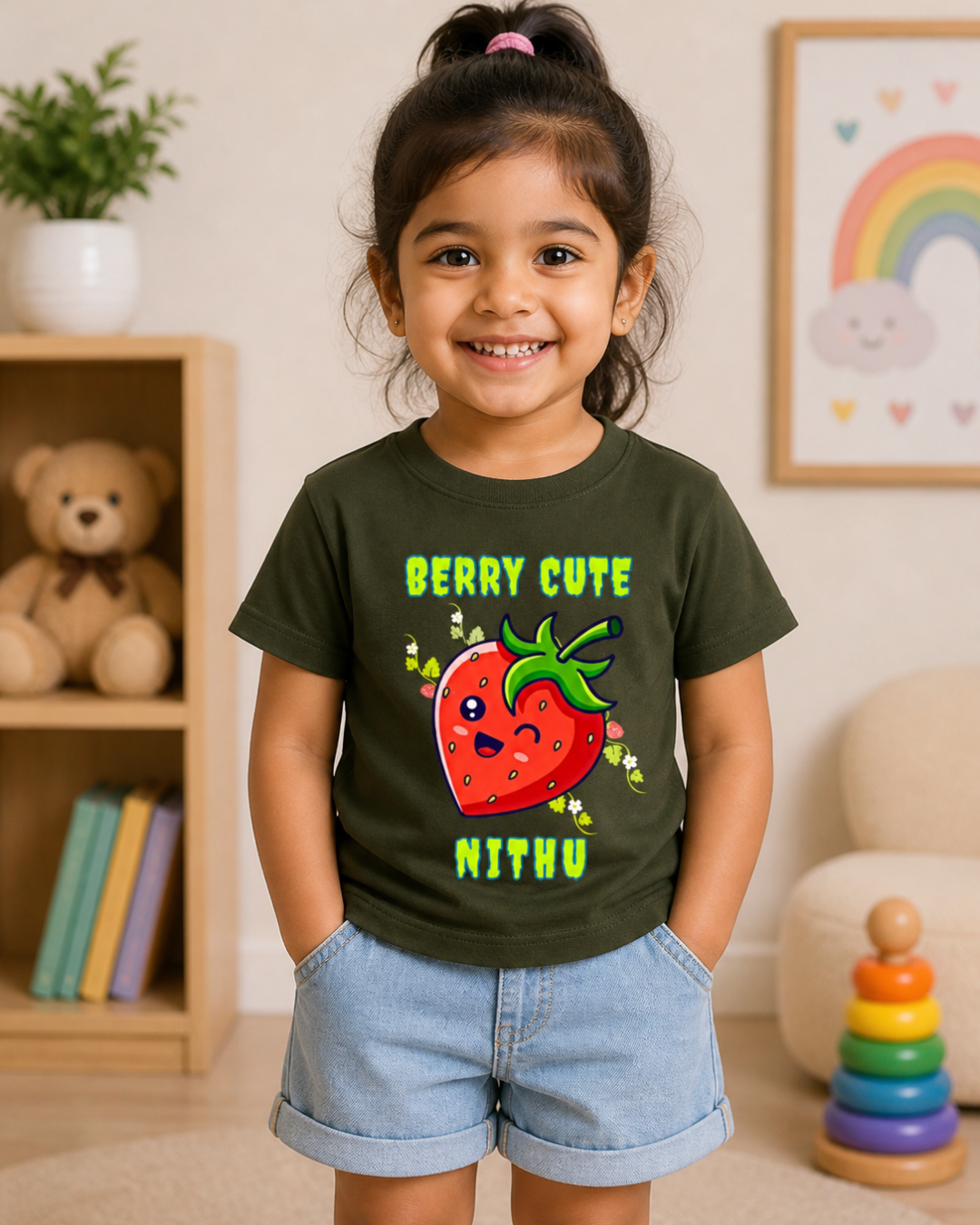 Berry Cute Custom Kids Name Tee